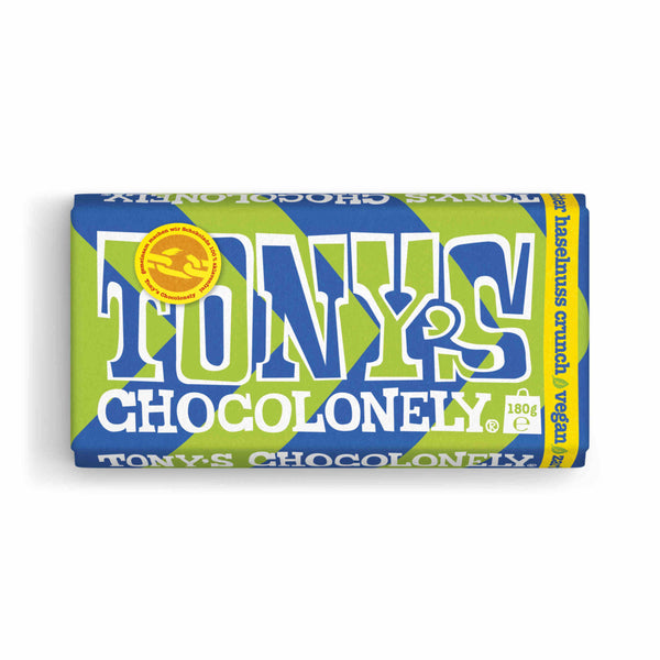 Tony's Chocolonely - Zartbitterschokolade vegane Haselnuss Crunch 180g