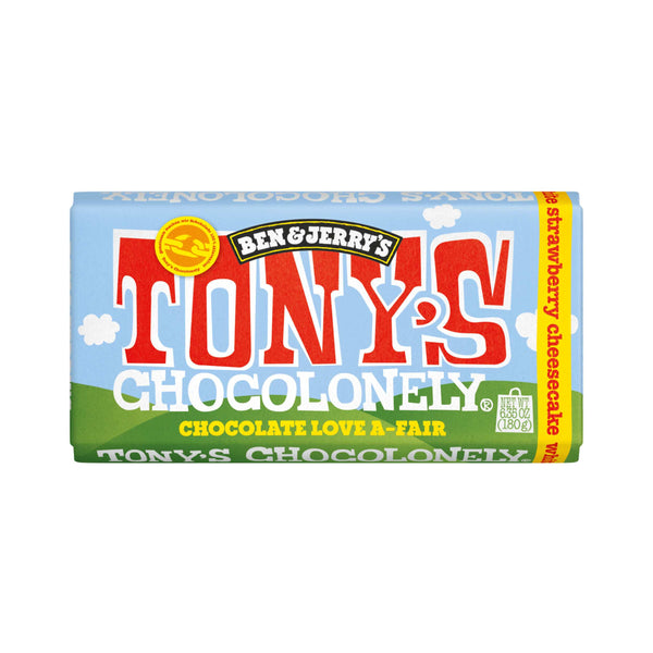 Tony's Chocolonely - Ben & Jerry's White Strawberry Cheesecake 180g