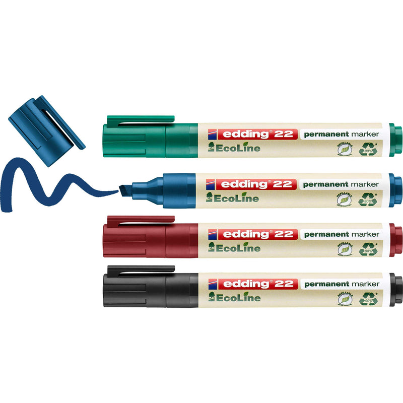 edding 22 EcoLine Permanentmarker 4er-Set sortiert