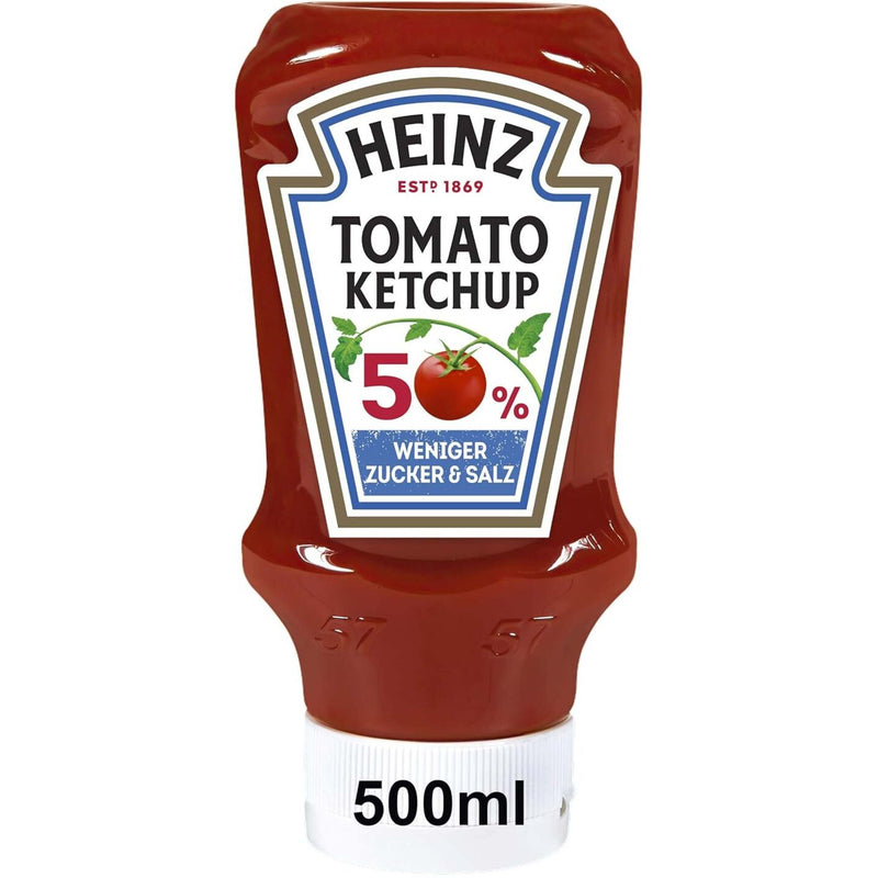 Heinz Tomato Ketchup 50 % weniger Zucker + Salz 500ml