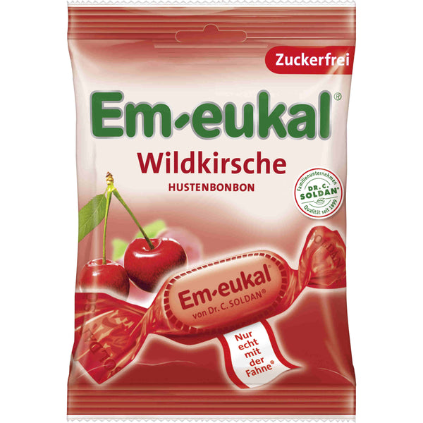 Em-eukal cough drops wild cherry sugar-free 75 g