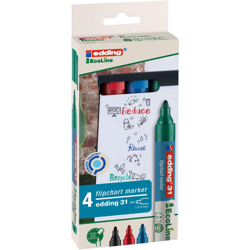 edding 31 EcoLine Flipchartmarker 4er-Set sortiert