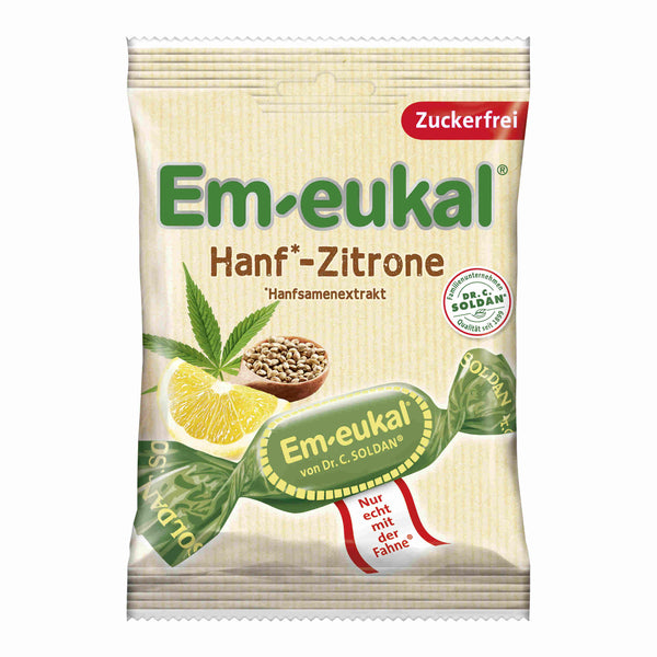Em-eukal Hanf-Zitrone Hustenbonbon zuckerfrei 75g