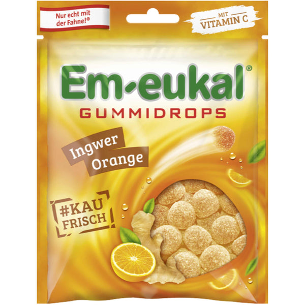 Em-eukal Gummidrops Ingwer-Orange zuckerhaltig 90g