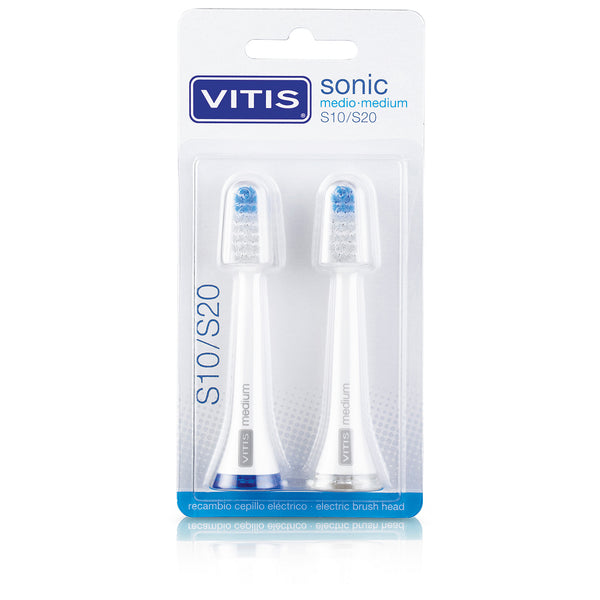 Vitis Sonic Ersatzbürsten medium 2er Pack