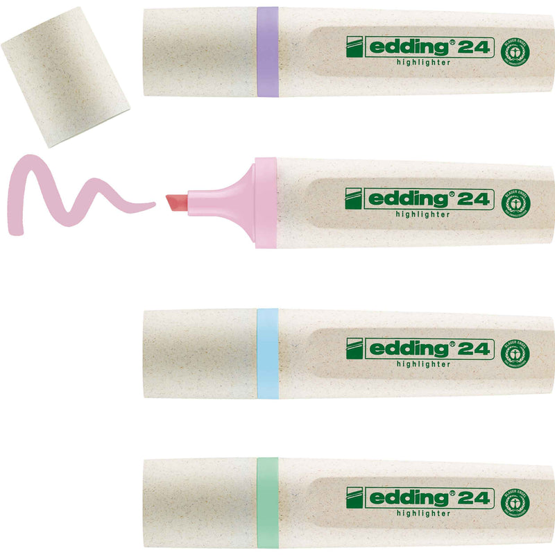 edding e-24/4S EcoLine Textmarker Pastellfarben Set