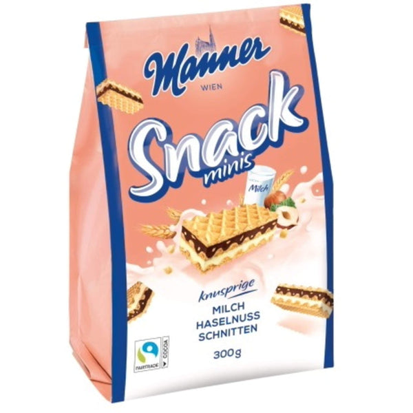 Manner  Snack Minis Milch-Haselnuss 300g