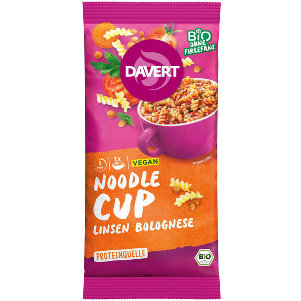 Davert Bio Noodle-Cup Linsen Bolognese 65g