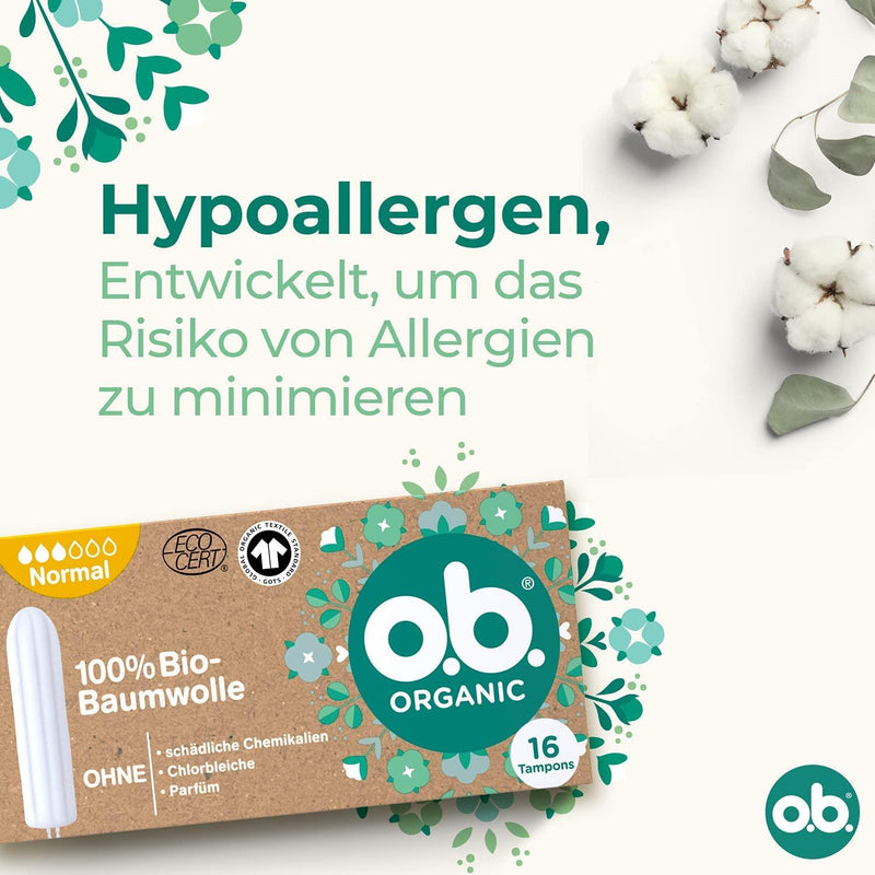 OB Tampons Organic 100% Bio Baumwolle Normal 16er