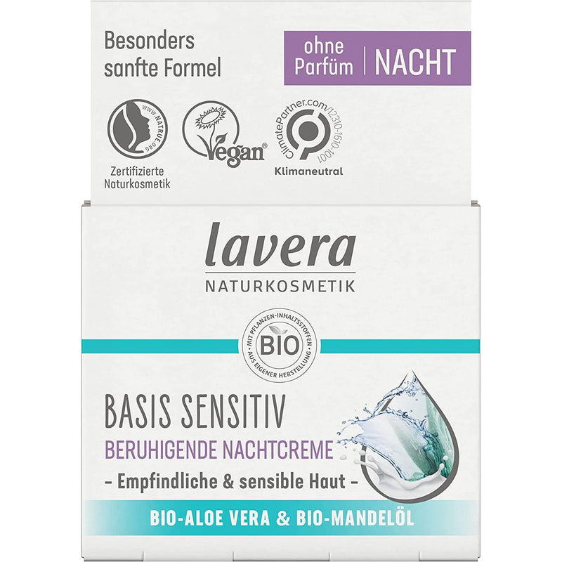 Lavera basis sensitiv beruhigende Nachtcreme Bio-Aloe Vera & Bio Mandelöl 50 ml