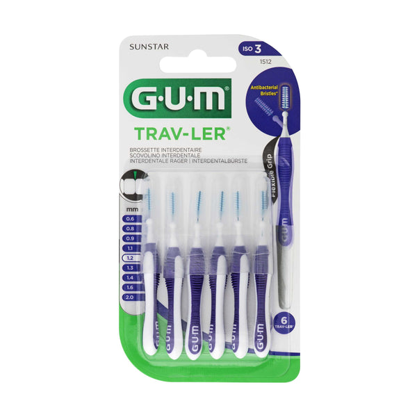 GUM TRAV-LER Interdentalbürsten 6 Stück ISO 3 violett 1,2mm