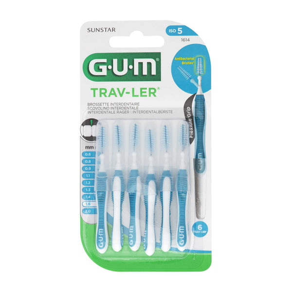 GUM TRAV-LER Interdentalbürsten 6 Stück ISO 5 blau 1,6mm