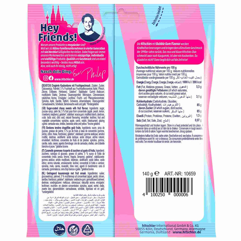 Hitschler Hitschies Bubble Gum Kaubonbon 140g