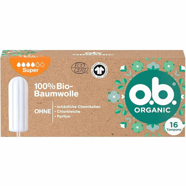 OB Tampons Organic 100% Bio Baumwolle Super 16er