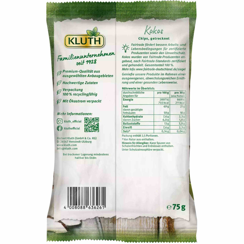 Kluth Kokos Chips 75g