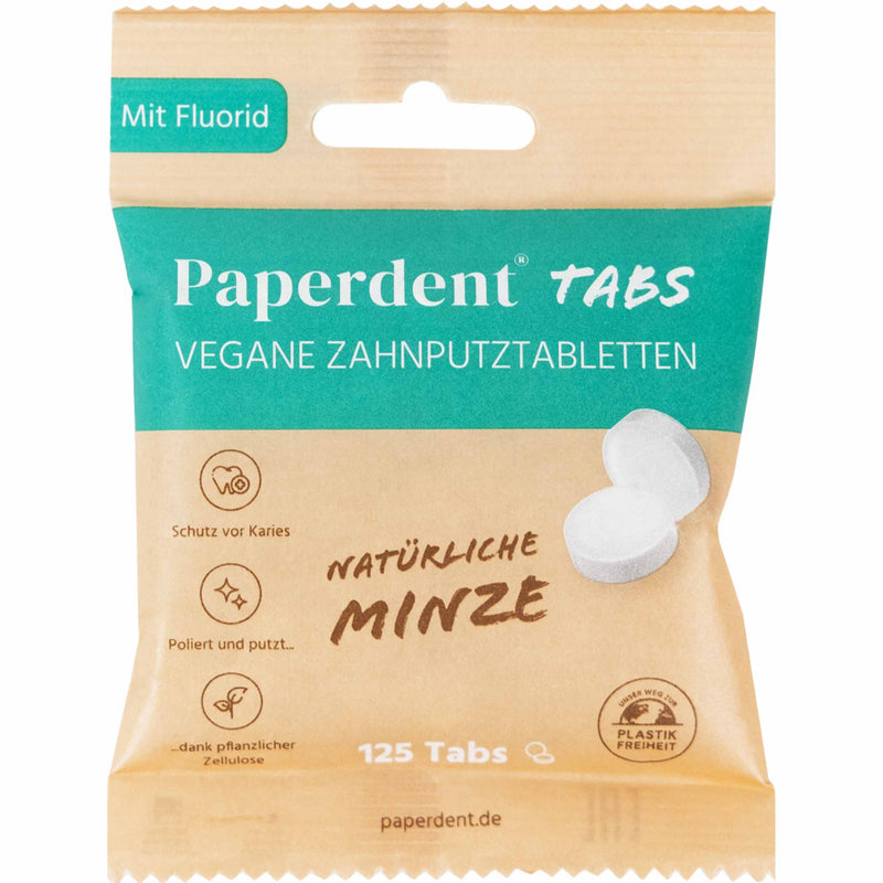 Paperdent vegane Zahnputztabletten natürliche Minze 125 Stk