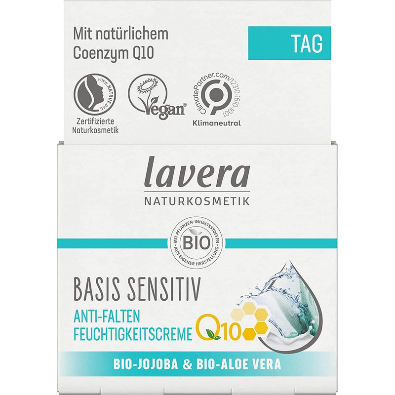 Lavera basis sensitiv Anti-Falten Feuchtigkeitscreme Natürliches Coenzym Q10, Bio-Jojoba & Bio-Aloe Vera 50 ml