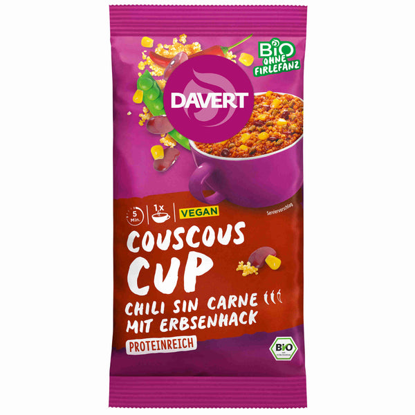 Davert Bio Couscous-Cup Chili sin Carne 58g