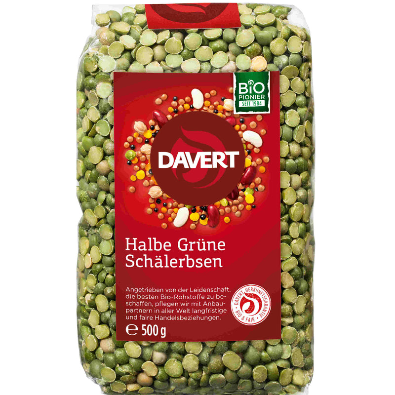 Davert Bio Halbe Grüne Schälerbsen 500g