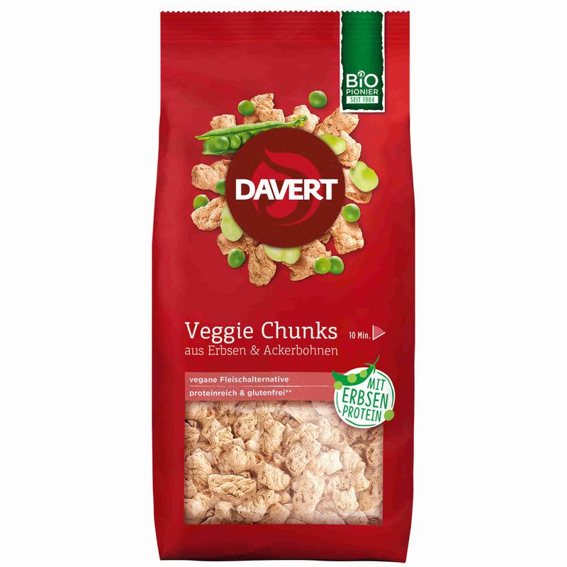 Davert Bio Veggie Chunks - auf Erbsenproteinbasis 100g