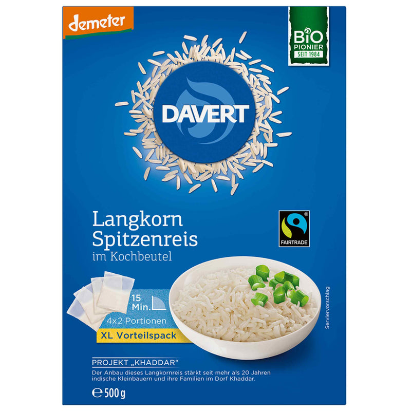 Davert Bio weißer Langkorn im Kochbeutel 500g