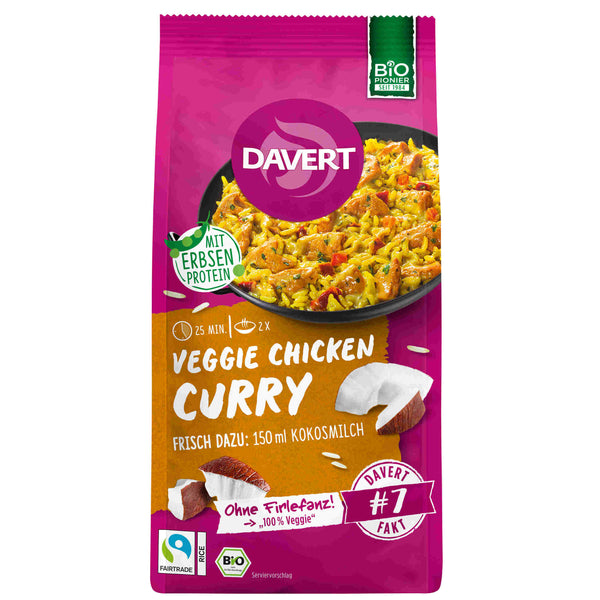 Davert Bio Veggie Chicken Curry - auf Erbsenproteinbasis 120g