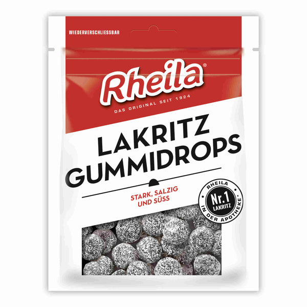 Rheila liquorice gummy drops sugary 90g