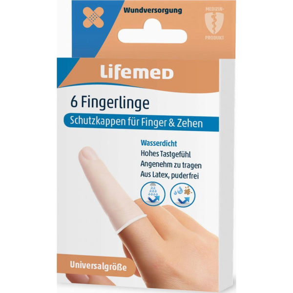 Lifemed Fingerlinge Ø 4 cm 12 cm x 2 cm transparent Universalgröße Classic 6 Stk