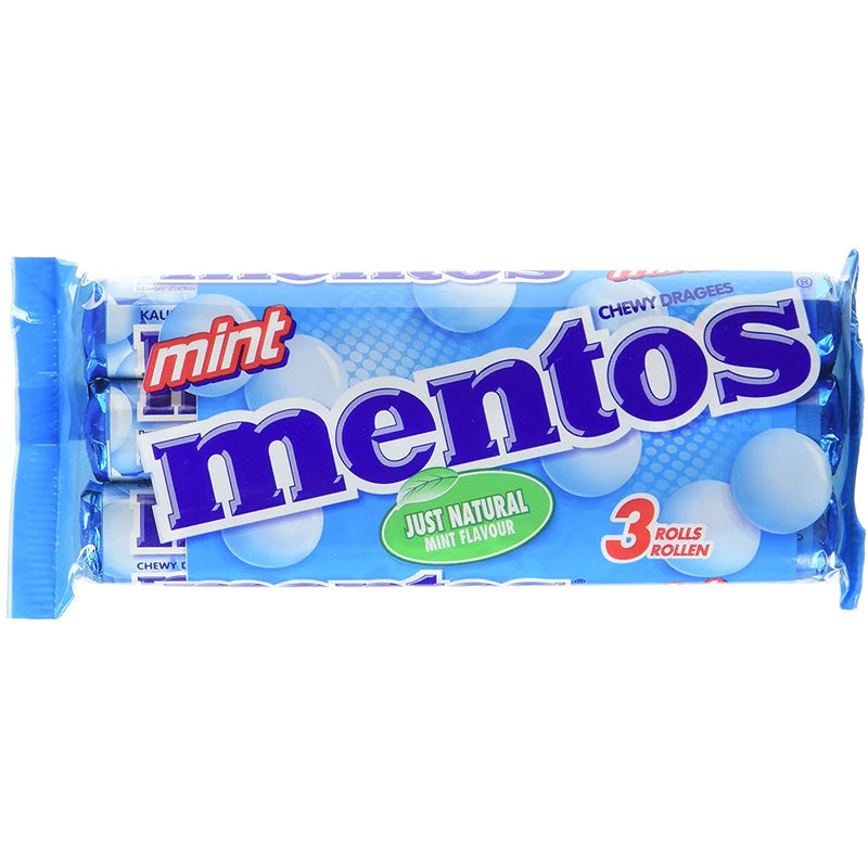 Mentos Kaubonbons Mint 3x 38g Packung, 25er Pack