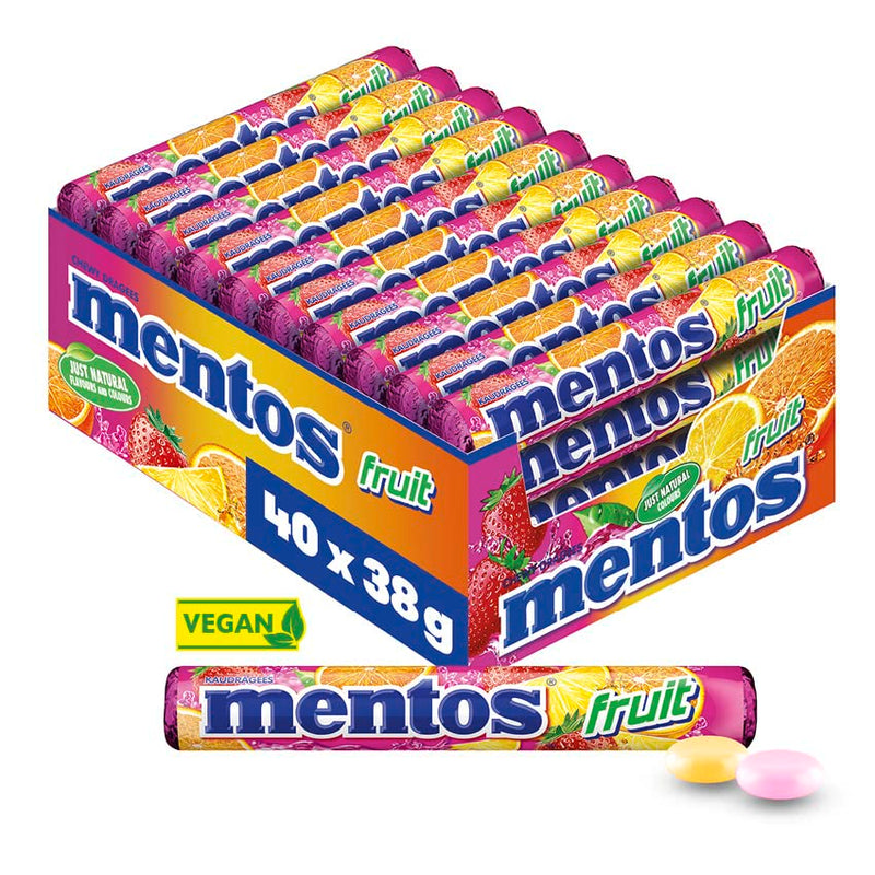 Mentos Kaubonbons Fruit 38g, 40er Pack