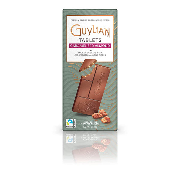 Guylian Belgische Premium Vollmilchschokolade mit karamellisierten Mandeln 100g Tafel