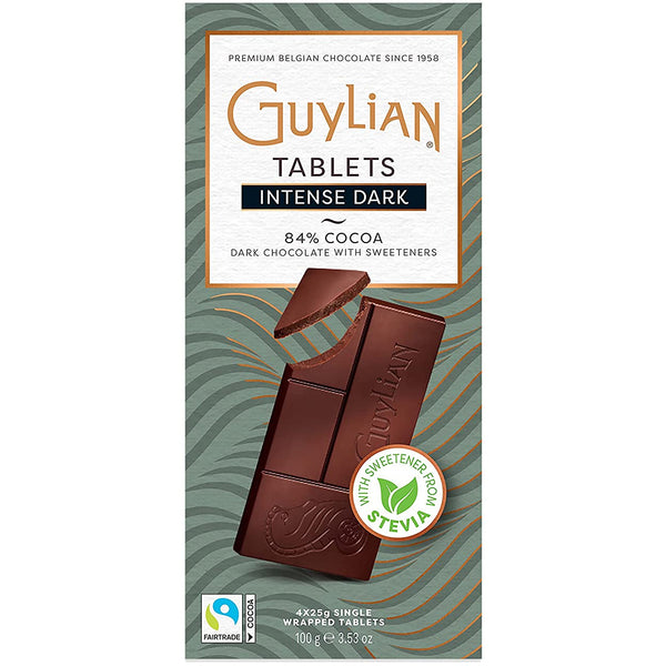 Guylian Belgische Premium Zartbitterschokolade 84% 100g Tafel (4 Tafeln a 25g)