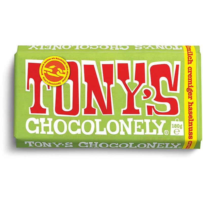 Tony´s Chocolonely - Vollmilchschokolade Cremiger Haselnuss Crunch, 180g