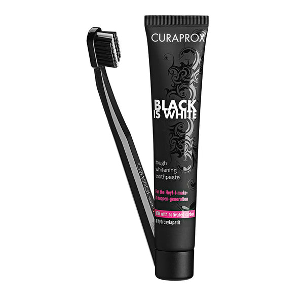 Curaprox Black is White Set toothpaste 90ml and toothbrush