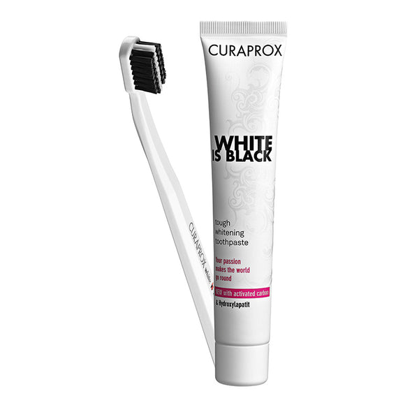 Curaprox White is Black Set toothpaste 90ml and toothbrush
