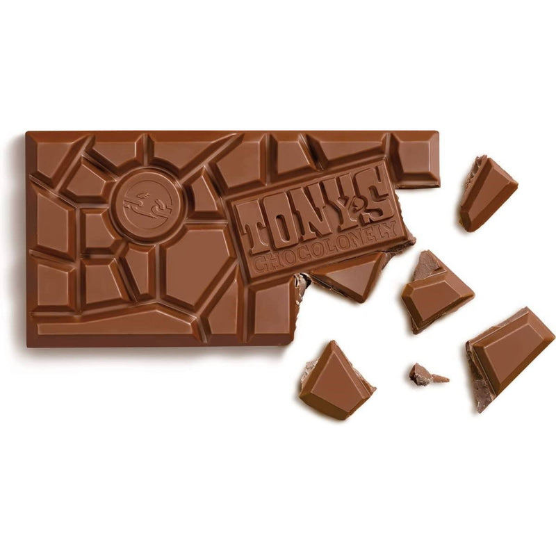 Tony´s Chocolonely - Greatest Bits - Vollmilchschokolade mit Karamellstückchen, Mandeln, Brezel, Honig-Mandel-Nougat und Meersalz, 180g