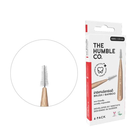 Humble Bamboo Interdental Brushes - Size 2 - 0.50mm - Red - Pack of 6
