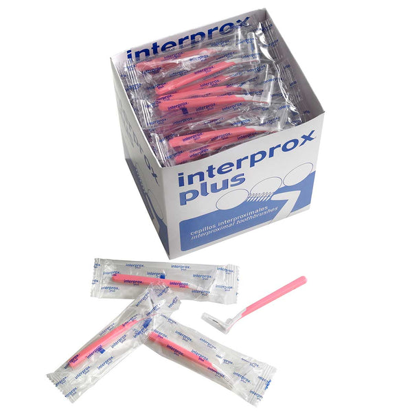 Interprox plus cepillos interdentales caja de 100 nano rosa
