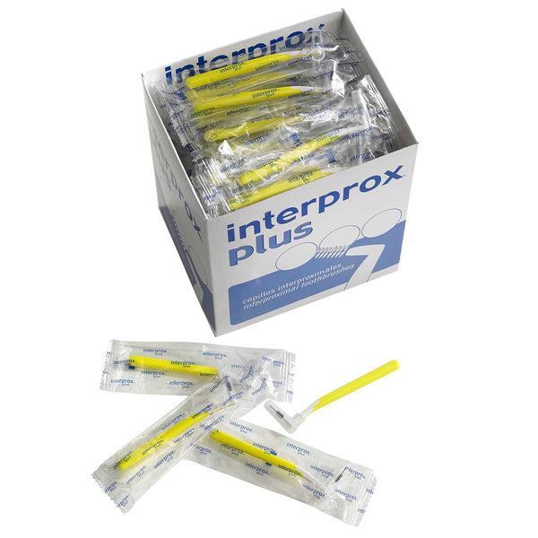Interprox plus interdental brushes box of 100 yellow mini