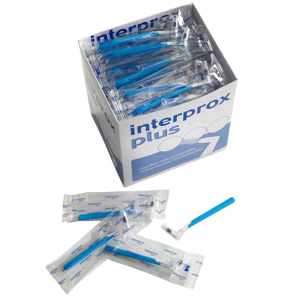 Interprox plus interdental brushes box of 100 blue conical