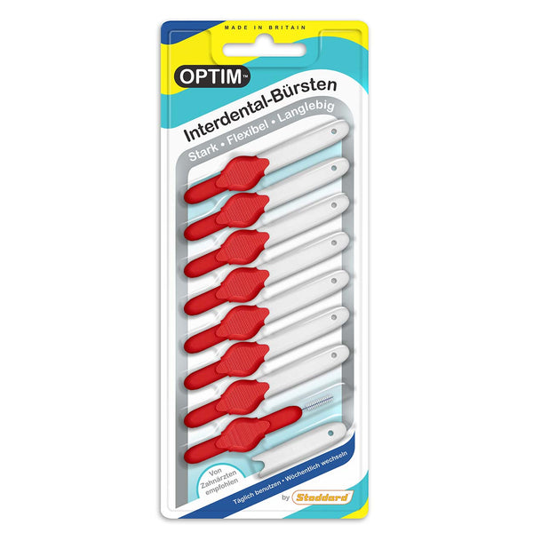 OPTIM interdental brushes pack of 8 red