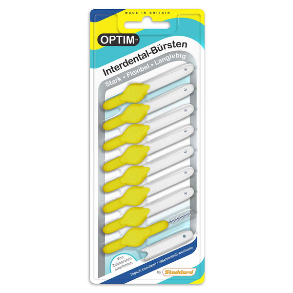 OPTIM interdental brushes pack of 8 yellow