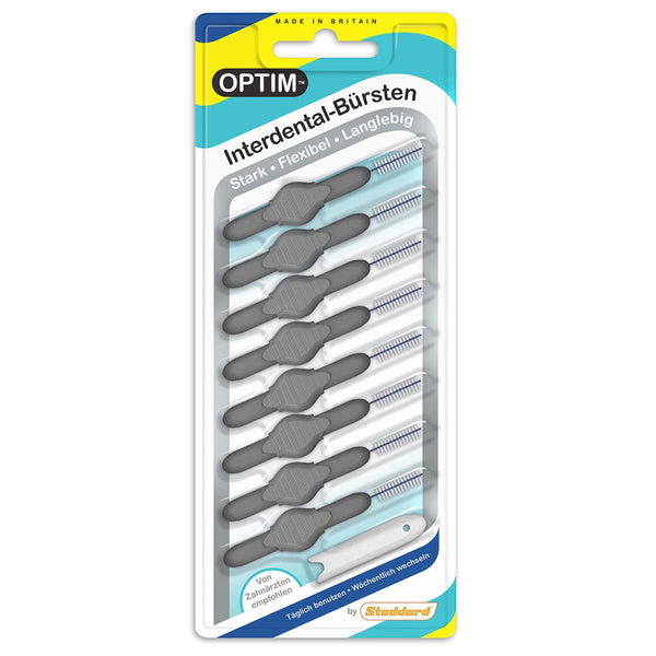 OPTIM interdental brushes pack of 8 grey