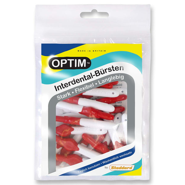 OPTIM interdental brushes pack of 16 red