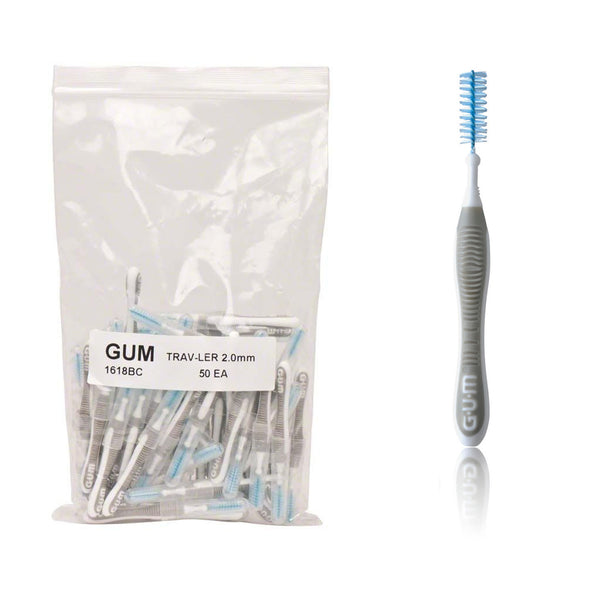 GUM TRAV-LER Interdentalbürsten 50 Stück Beutel ISO 6 grau 2,0mm