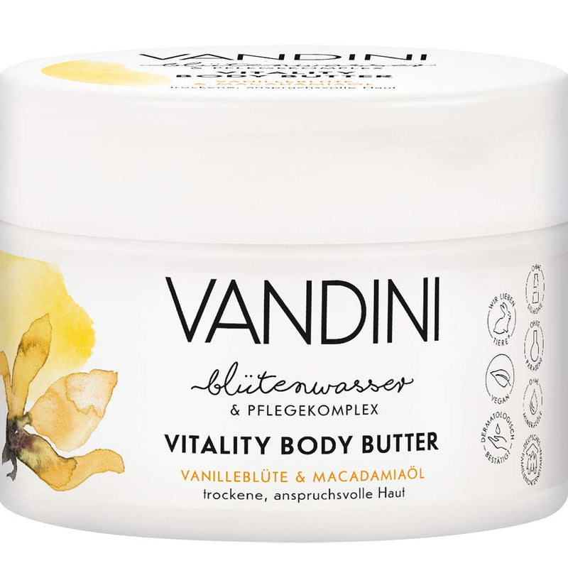VANDINI VITALITY Body Butter Vanilleblüte & Macadamiaöl, 3er Pack (3 x 200ml)