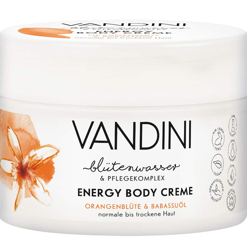 VANDINI ENERGY Body Creme Orangenblüte & Babassuöl, 3er Pack (3 x 200ml)