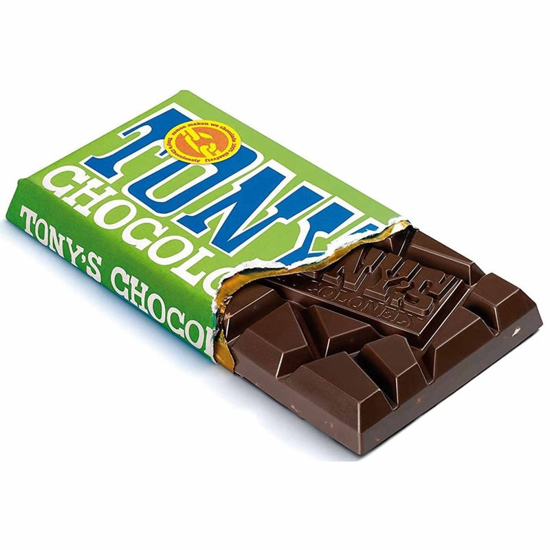 Tony´s Chocolonely - Zartbitterschokolade mit Mandeln und Meersalz, 180g