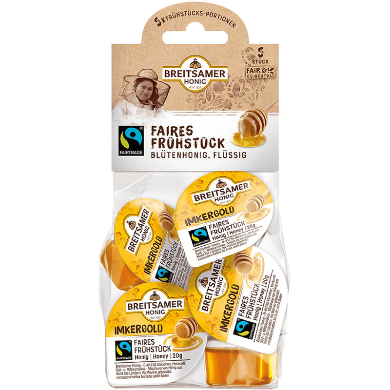 Breitsamer-Honig Portionsbeutel Imkergold Fairtrade flüssig FLO FT (5x20g)