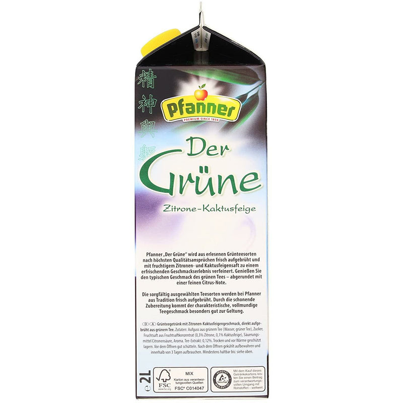Pfanner Grüner Tee Zitrone-Kaktusfeige 2L